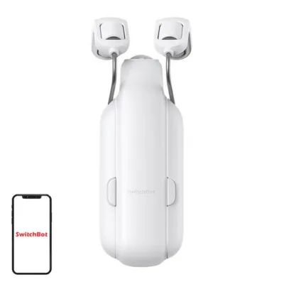 Kardinapuu nutimootor Bluetoothiga SwitchBot Curtain Rod 3, 15–40 mm ja U‑tüüp, kuni 15 kg, Touch & Go, 25 dB, valge,