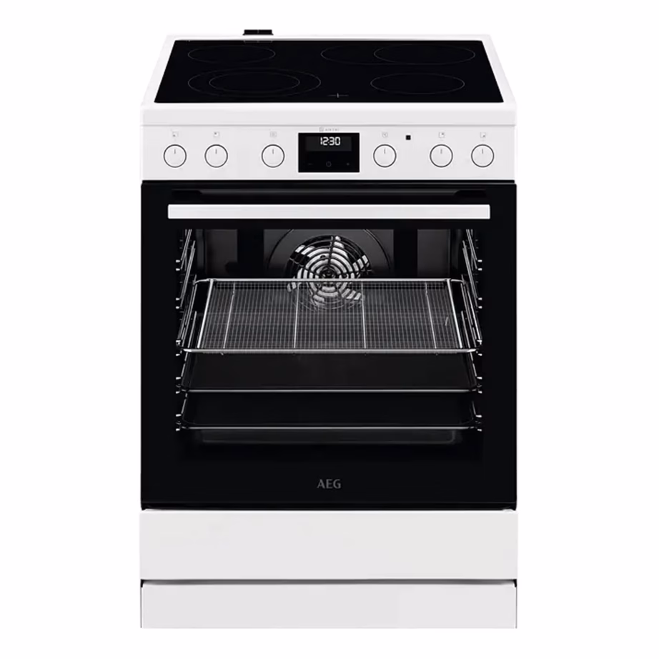 Elektripliit klaaskeraamilise pinnaga ja AirFry ahjuga AEG CCB6440CBW, 60 cm, 73 l, pöördõhk, 4 keeduala, teleskoopsiinid, A energiaklass, valge – 3