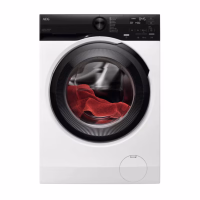 9 kg A-klassi esilaaditav pesumasin AEG LFR6G944GE, 1400 p/min, valge, vabaltseisev, 60 cm, inverter-mootor, LCD-ekraan