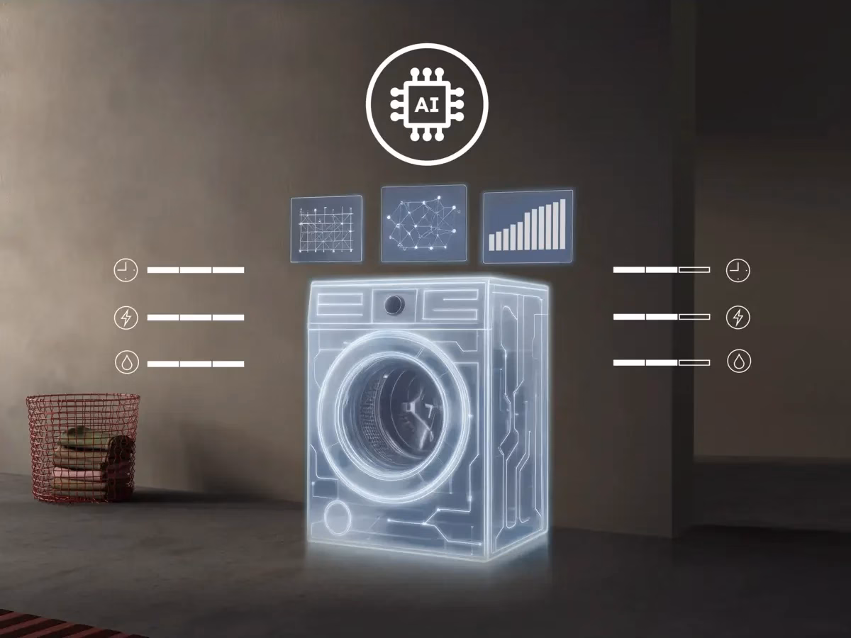 AEG AI WashAssist tehnoloogia optimeerib vee ja energiakulu vastavalt pesukogusele
