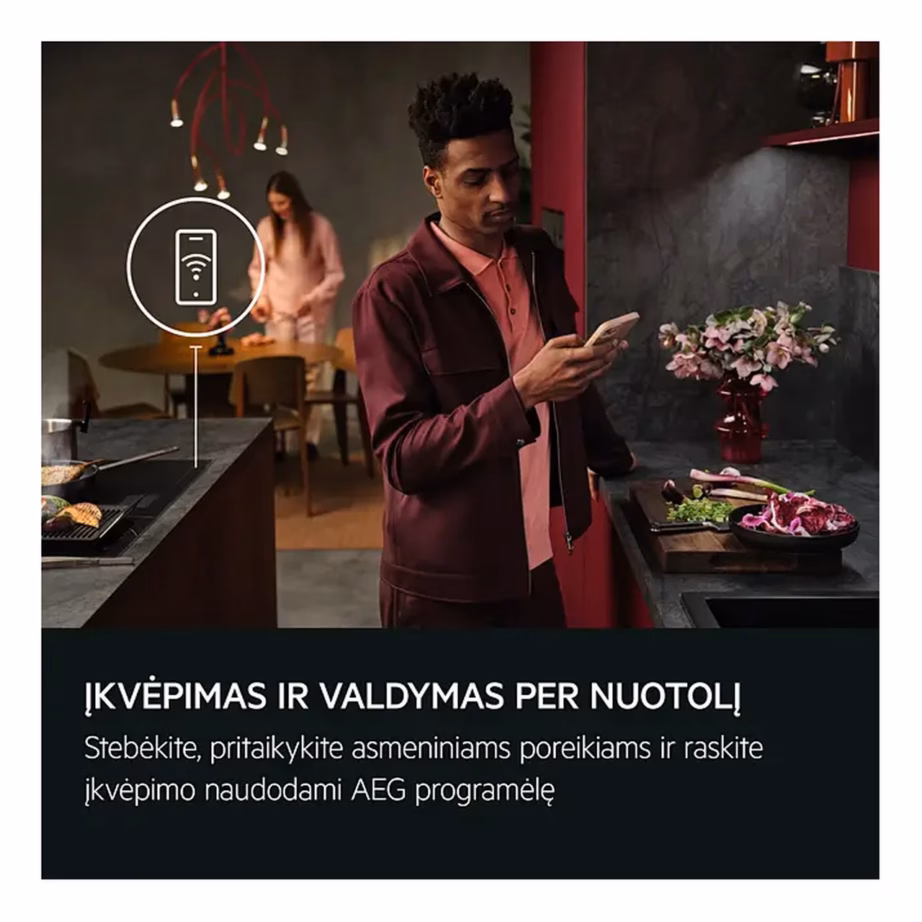 Integreeritav induktsioonpliidiplaat FlexiBridge ja SensePro termomeetriga AEG TH85IH50IB, 80 cm, 5 tsooni, must, raamita, 7350 W, Wi-Fi, puutetundlik TFT ekraan – 11