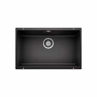 Allpaigaldatav köögivalamu 1 kausiga BLANCO Rotan 700-U, SILGRANIT, must, 80 cm põrandakapile