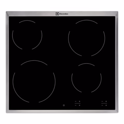 Integreeritav klaaskeraamiline elektripliidiplaat 60 cm ELECTROLUX EHF6240XXK, 4 keeduala, puutetundlik juhtimine,