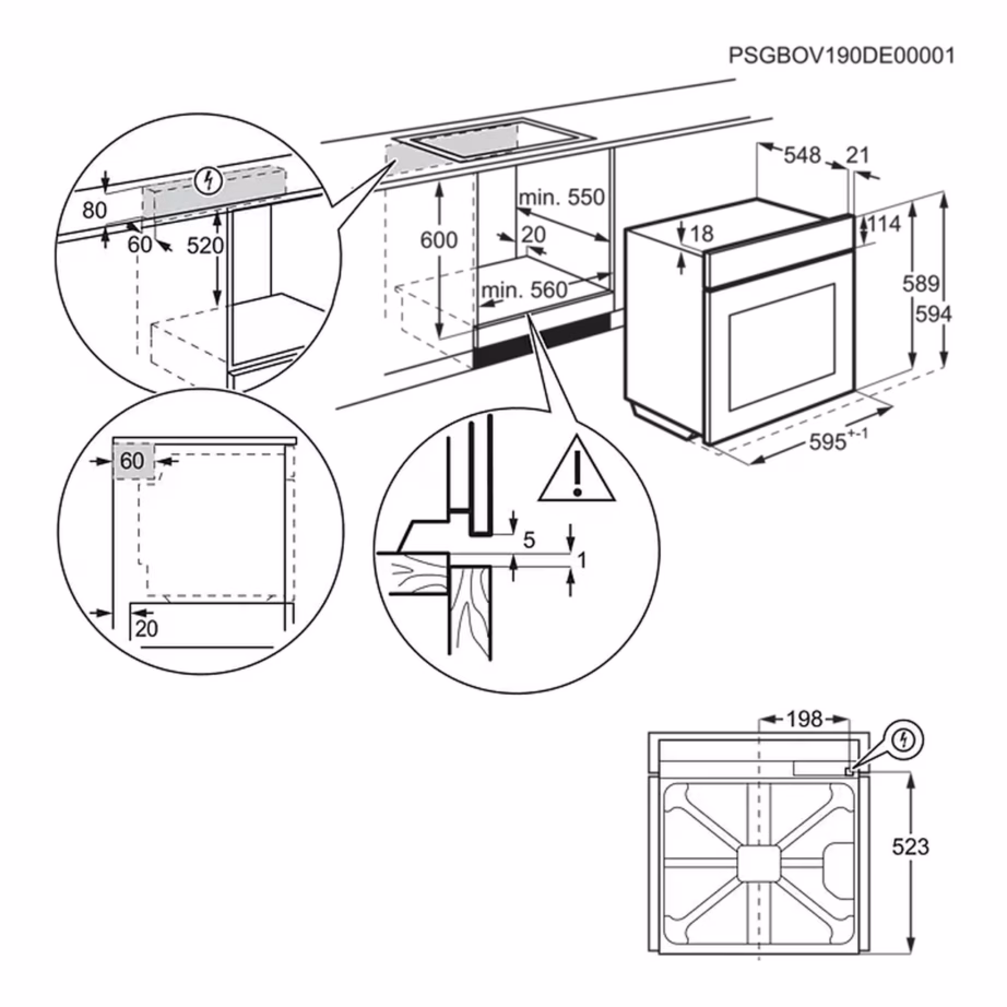 Integreeritav aurufunktsiooniga ahi ELECTROLUX EOD6F77WZ, 72 L, SteamBake lisauru funktsioon, Wi-Fi, lihatermomeeter, 8 režiimi, 45 automaatprogrammi, A+ energiatõhusus, 60×60 cm, must klaas – 7