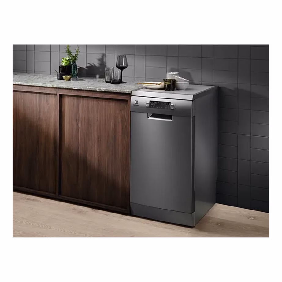 Kompaktne 45 cm nõudepesumasin AirDry kuivatusega ELECTROLUX ESA63200SX, 10 komplekti, 8 programmi, inverter-mootor, 46 dB, roostevaba teras, vaba paigaldus – 2