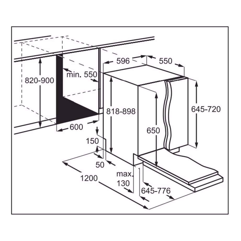 Integreeritav nõudepesumasin SatelliteClean ja AirDry-ga ELECTROLUX KES27200L, 60 cm, 13 nõudekomplekti, E-klassi, 46 dB, 9.9 l, inverter-mootor, 3 korvi, automaatprogramm, PerfectFit – 2