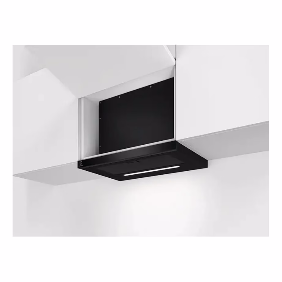 Integreeritav väljatõmmatav õhupuhasti Electrolux LFP626AK, 60 cm, must, õhuvool 220–600 m³/h, A-energiaklass, LED-valgustus, mehaaniline juhtimine, väljatõmme 150 mm torule – 5