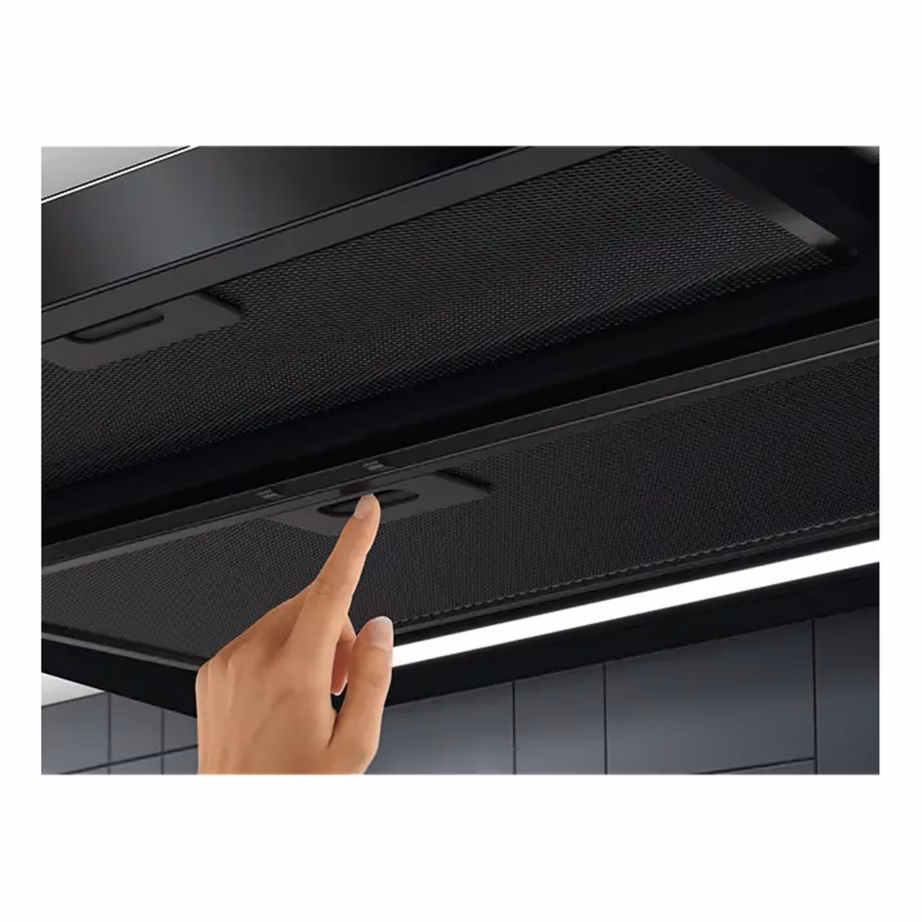 Integreeritav väljatõmmatav õhupuhasti Electrolux LFP626AK, 60 cm, must, õhuvool 220–600 m³/h, A-energiaklass, LED-valgustus, mehaaniline juhtimine, väljatõmme 150 mm torule – 6