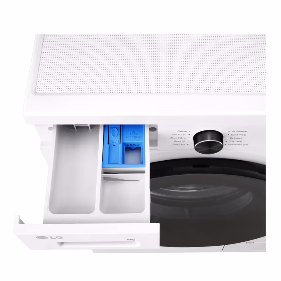 Eestlaetav pesumasin aurufunktsiooniga ja Wi-Fi-ga LG F4X1009NWB, 9 kg, 1400 p/min, A energiaklass, valge, vaba paigaldus, 60x85x59 cm – 3