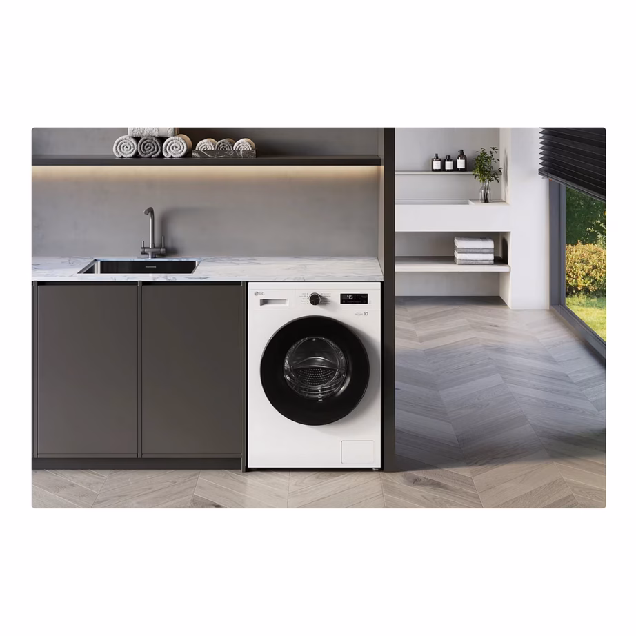 Eestlaetav pesumasin aurufunktsiooniga ja Wi-Fi-ga LG F4X1009NWB, 9 kg, 1400 p/min, A energiaklass, valge, vaba paigaldus, 60x85x59 cm – 6