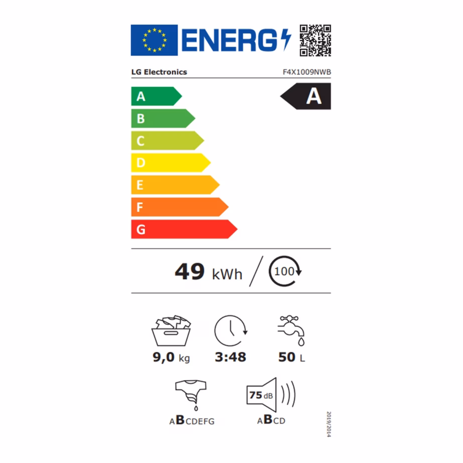 Eestlaetav pesumasin aurufunktsiooniga ja Wi-Fi-ga LG F4X1009NWB, 9 kg, 1400 p/min, A energiaklass, valge, vaba paigaldus, 60x85x59 cm – 8