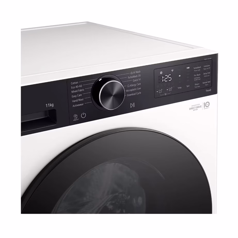 11 kg A-klassi eeslaetav pesumasin automaatse doseerimisega LG F4X5511THB, 1400 p/min, 60 cm, aurufunktsioon, Wi‑Fi, valge – 2