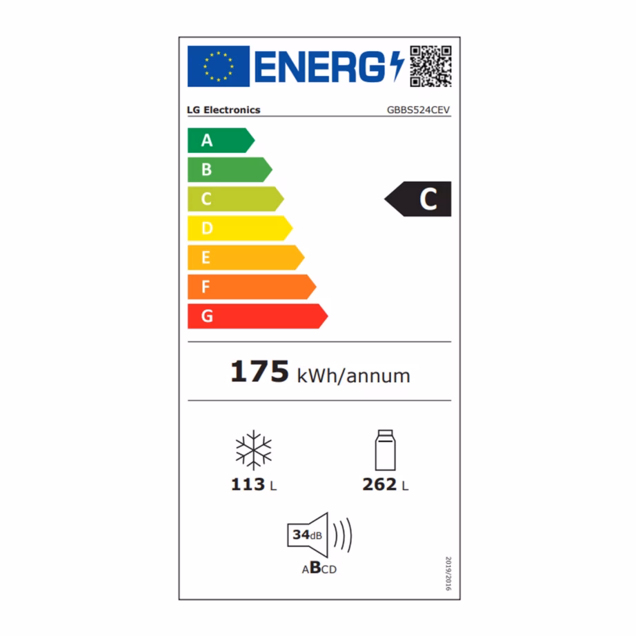 Külmik alumise sügavkülmaga No Frost LG GBBS524CEV, 60 cm, 375 l (külmik 262 l, sügavkülm 113 l), energiklass C, inverterkompressor, 34 dB, Wi‑Fi, LED-valgustus, tumehall – 7