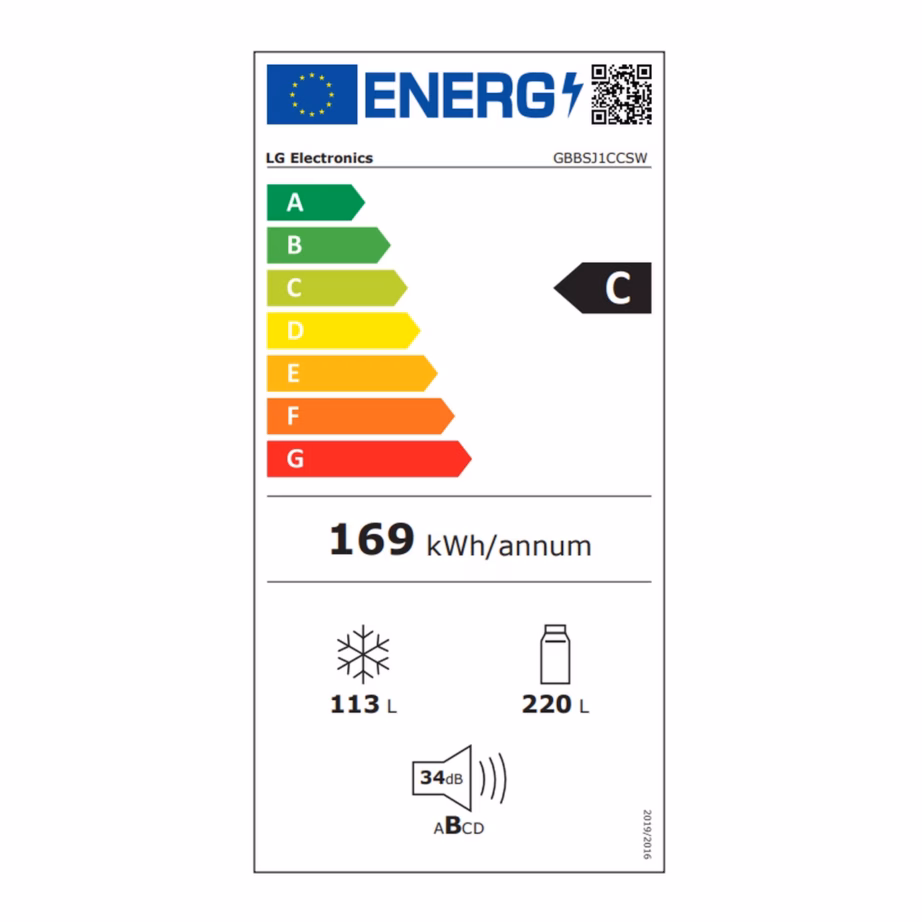 Külmik sügavkülmaga all Full No Frost LG GBBSJ1CCSW, 60 cm, 333 l, C energiaklass, inverterkompressor, 34 dB, Wi‑Fi, LED-valgustus, valge – 5