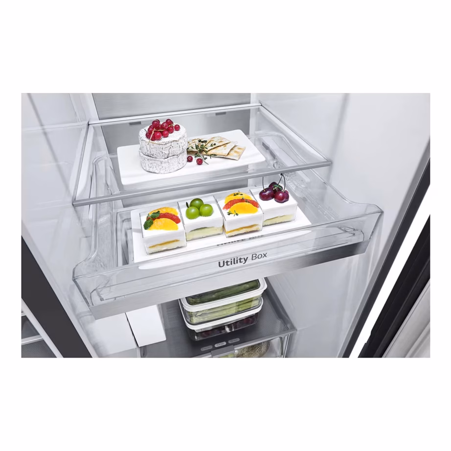 Side by side No Frost külmkapp veeühendusega jääautomaadiga LG GSXE90EVDD, 407+221 L, energiklass D, inverterkompressor, LED-valgustus, Wi‑Fi, 91.3x179x73.5 cm, tumehall – 5