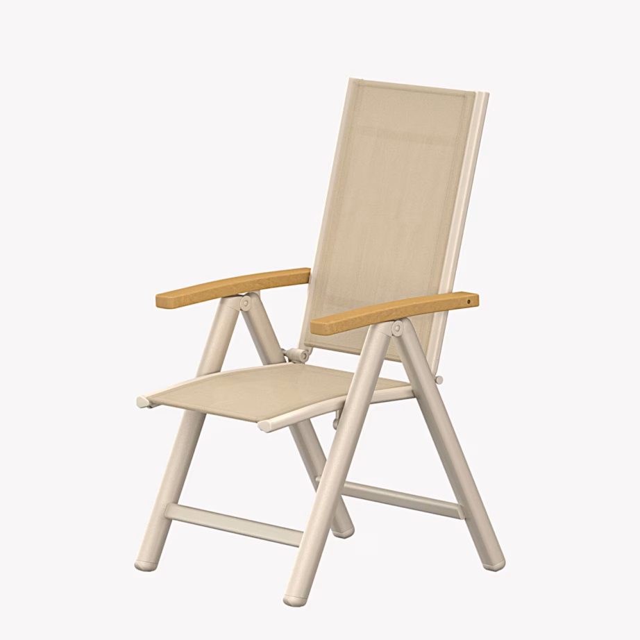 Reguleeritav aiatool Panama, beež tekstileen ja teak, 1554-222 – 3