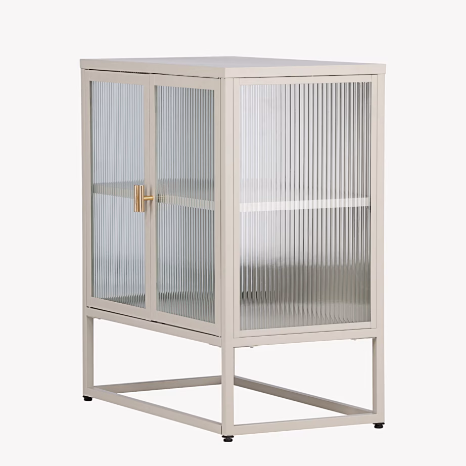 Beež madal klaasuksega metallkapp Garis, 15632-250 – 3