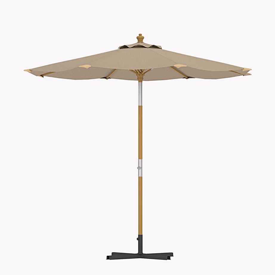 Beež aiapäikesevari Cerox 270 cm puidumustriga postiga, 2092-222 – 3