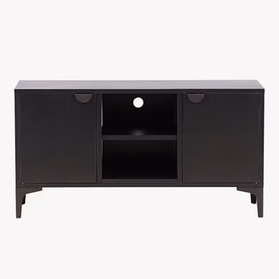 Piring must metallist TV-alus kahe ukse ja riiuliga - 25618-208