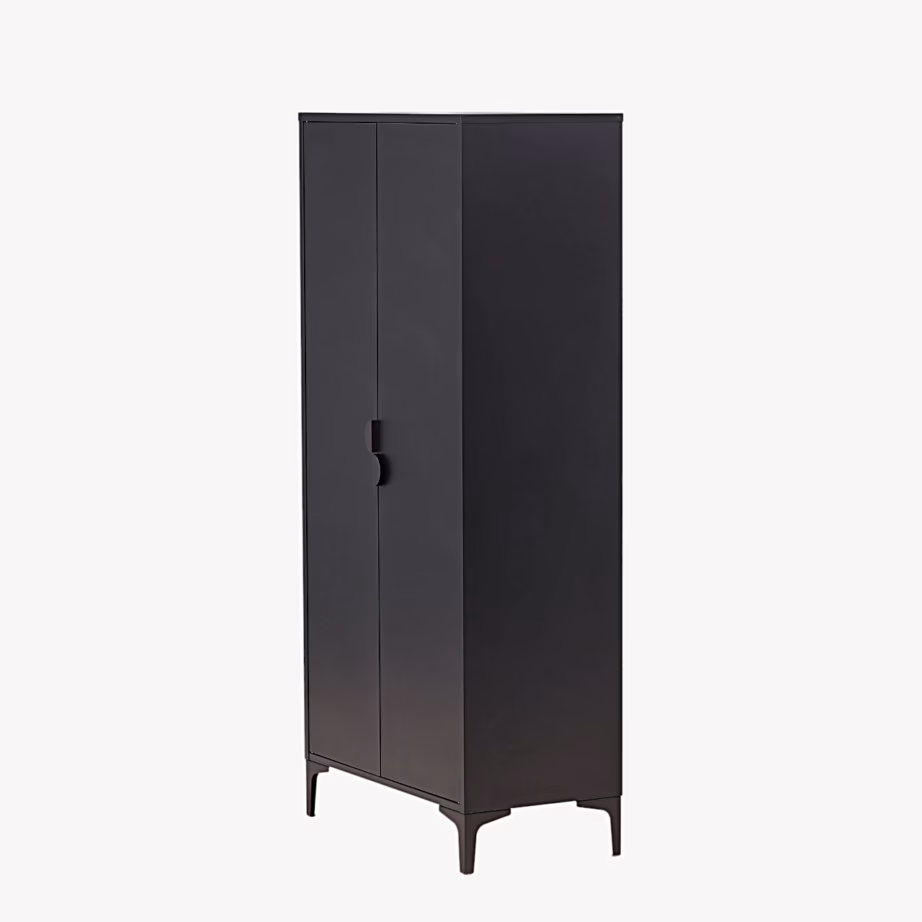 Must terasest riidekapp Piring riiulite ja riputusruumiga, 25622-208 – 3