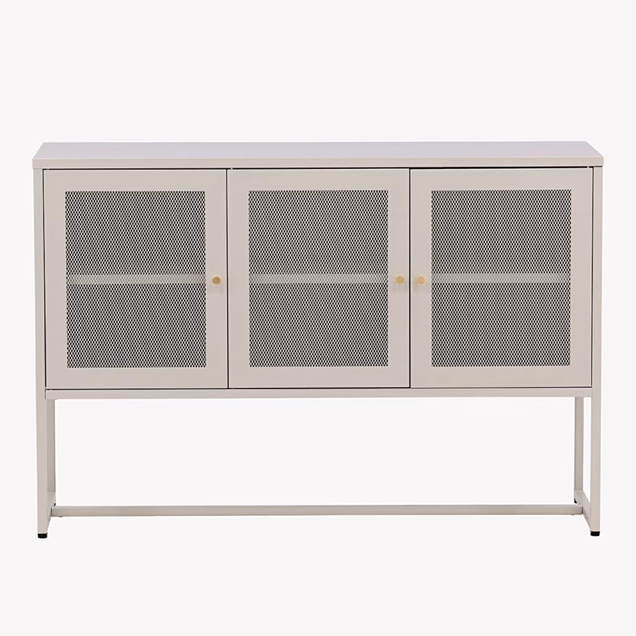 Beež metallkapp Malla perforeeritud ustega kõrgetel jalgadel, 25624-250