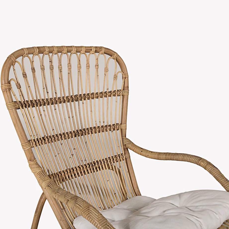 Ella ratangist lounge-tugitool murdvalge padja ja tumbaga, 2571-6011 – 5