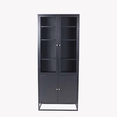 Must terasest klaasustega kõrge kapp Bakal - 28069-208