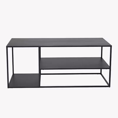 Tööstusliku disainiga diivanilaud Staal, must teras, 28081-208