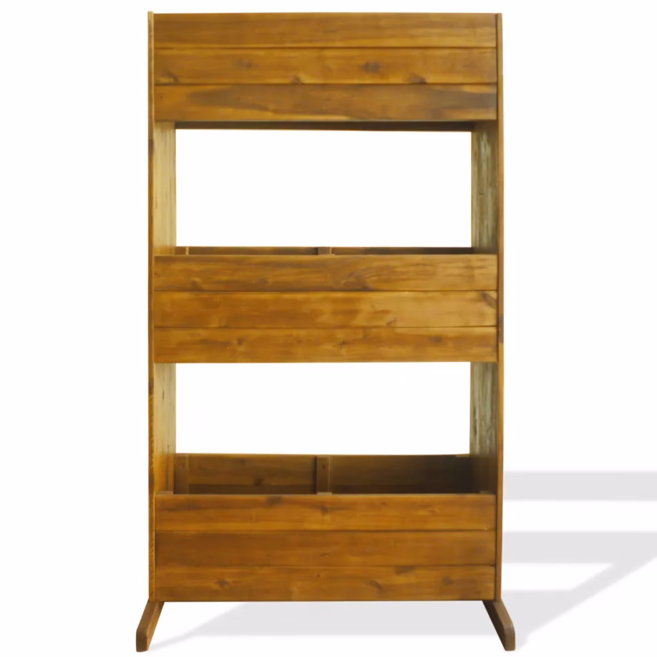 3-korruseline taimelava, õliviimistlusega akaatsiapuit, pruun, 70 x 41 x 115 cm – 2