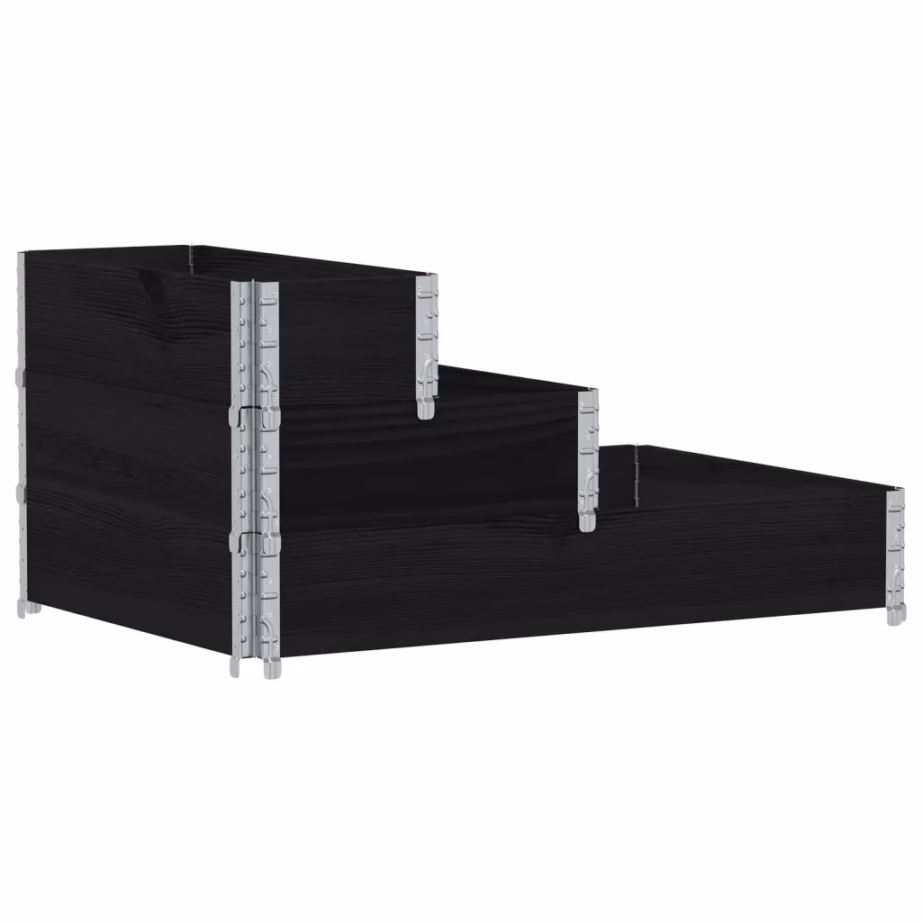 3-korruseline taimekast, must männipuit, 120 x 80 x 60,5 cm – 2