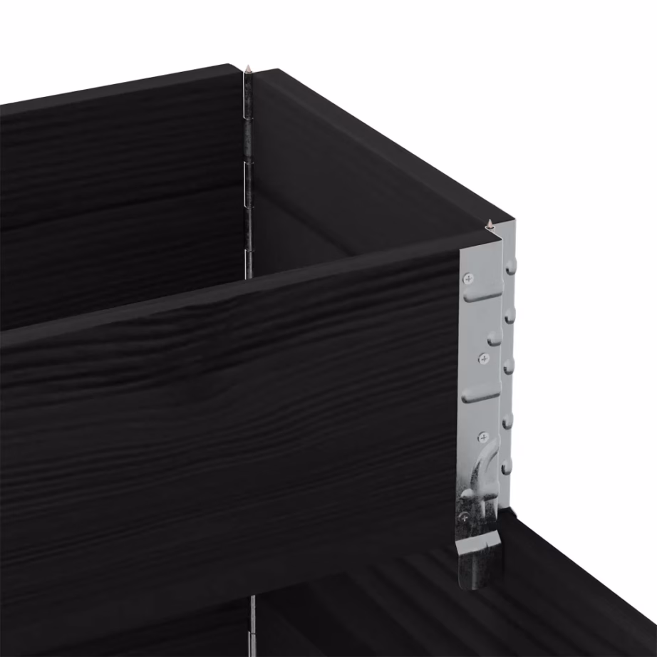 3-korruseline taimekast, must männipuit, 120 x 80 x 60,5 cm – 7