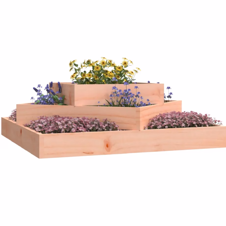 3-tasandiline taimekast aeda, töötlemata ebatsuugapuidust, 83 x 83 x 27 cm – 3