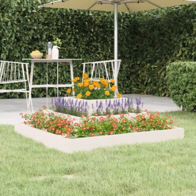 3-tasandiline valge männipuidust taimekast, 80 x 80 x 27 cm