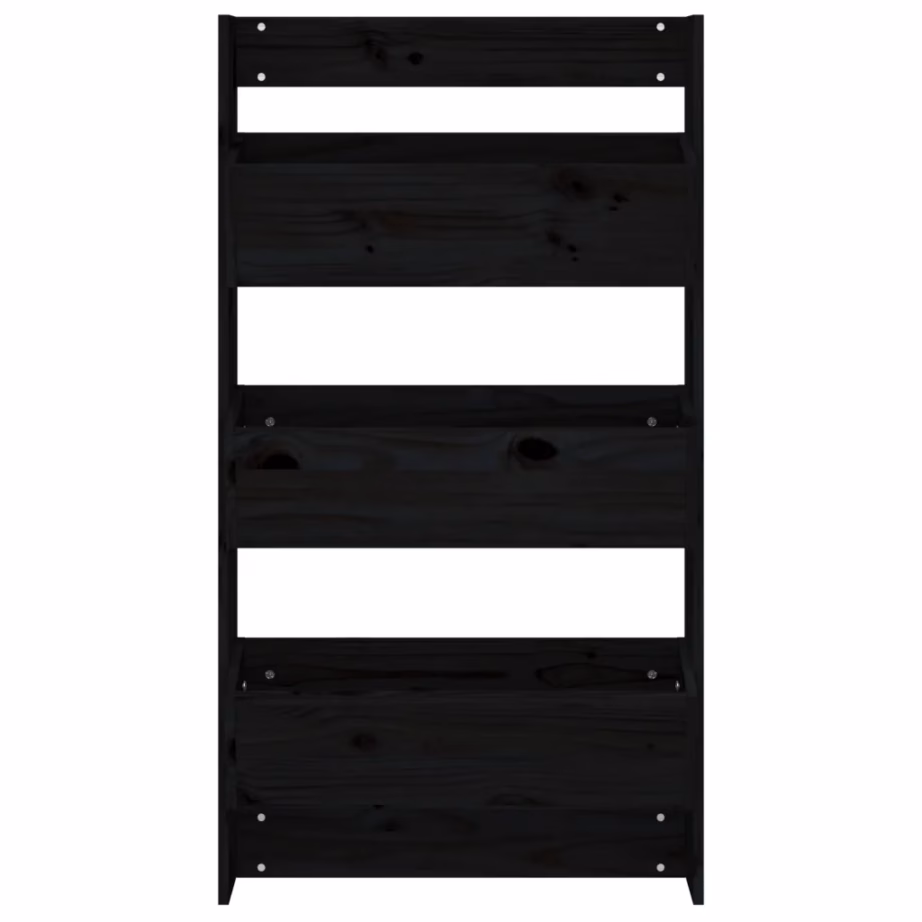 3-tasandiline seinale kinnitatav taimekast, must männipuit, 60 x 18,5 x 110 cm – 4