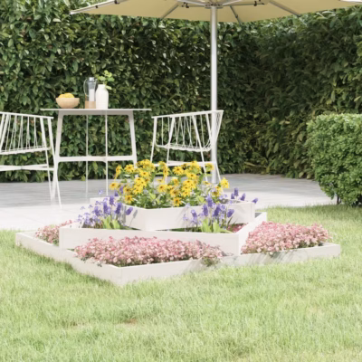 3-tasandiline taimekast, valge männipuidust, 112 x 112 x 27 cm