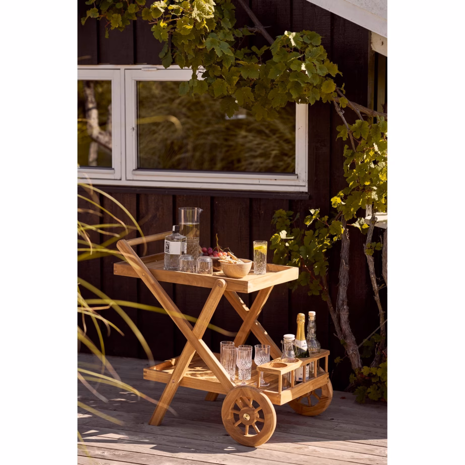 Serveerimiskäru aeda ja terrassile, tiigipuit, 86x50x81 cm, House Nordic Pasaku – 2