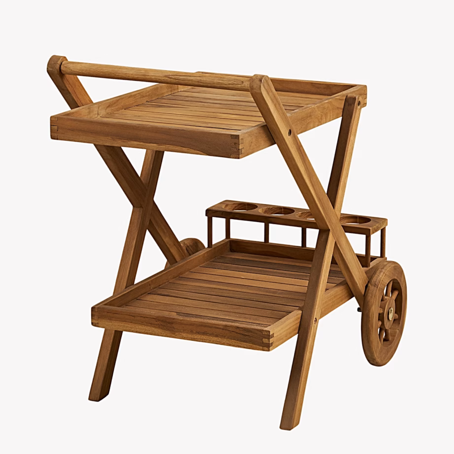 Serveerimiskäru aeda ja terrassile, tiigipuit, 86x50x81 cm, House Nordic Pasaku – 5