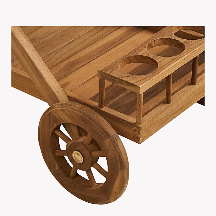 Serveerimiskäru aeda ja terrassile, tiigipuit, 86x50x81 cm, House Nordic Pasaku – 6