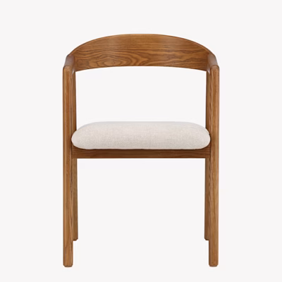 Pruun saarepuidust söögitool Långön beeži istmega - 43000-444