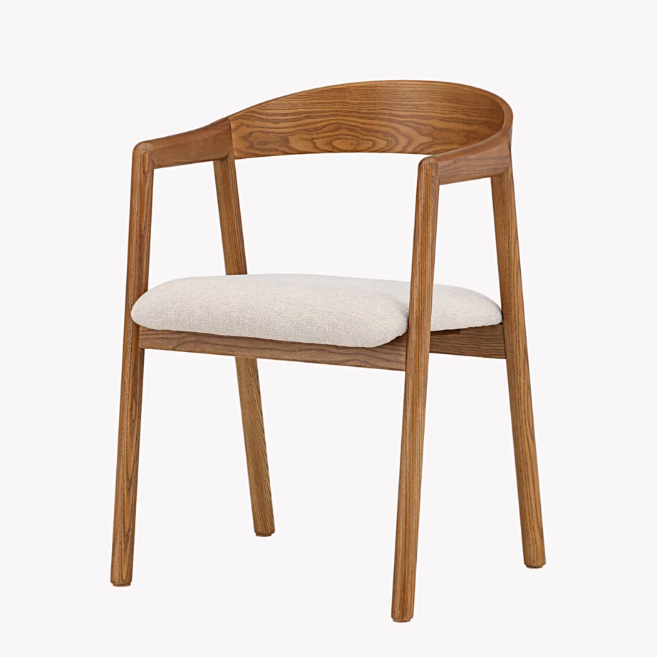 Pruun saarepuidust söögitool Långön beeži istmega, 43000-444 – 2