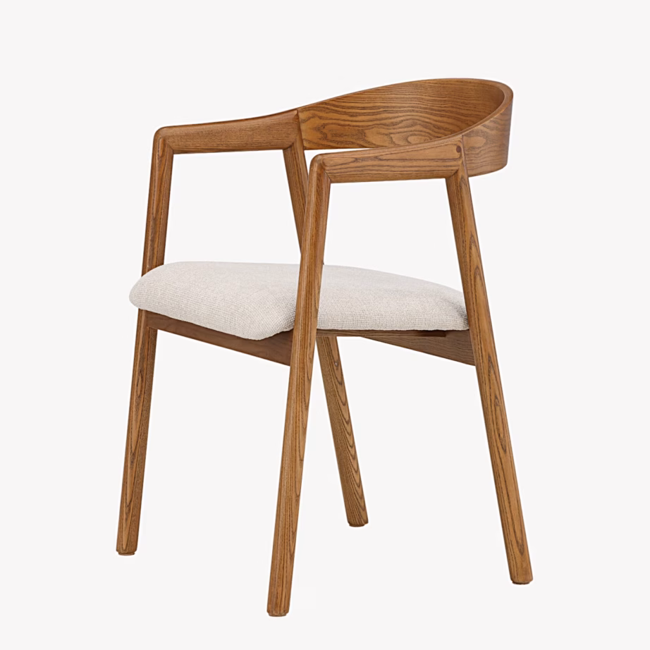 Pruun saarepuidust söögitool Långön beeži istmega, 43000-444 – 3