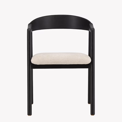 Långön söögitool musta puidust raamiga ja beeži istmega - 43000-555