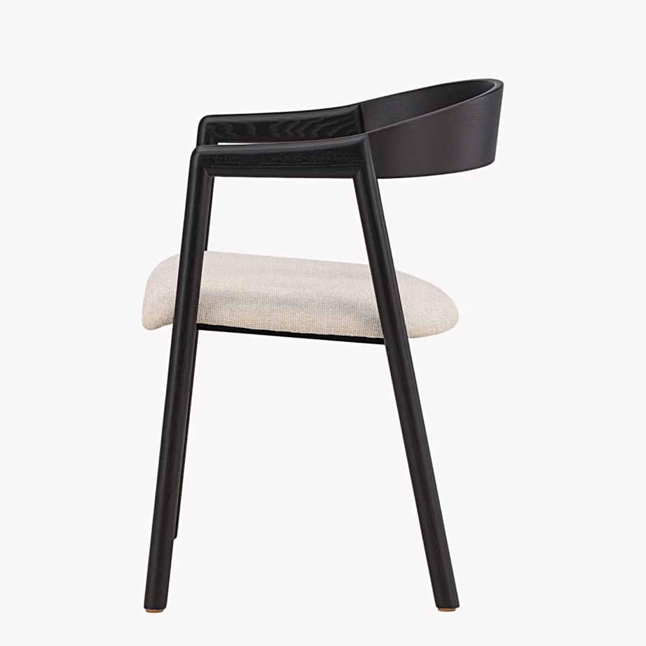 Långön söögitool musta puidust raamiga ja beeži istmega, 43000-555 – 4