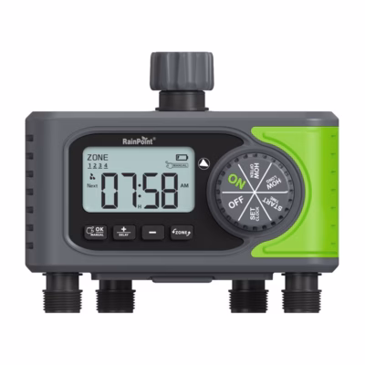 4-tsooniline aiakastmise taimer kraanile LCD-ekraaniga RainPoint ITV405