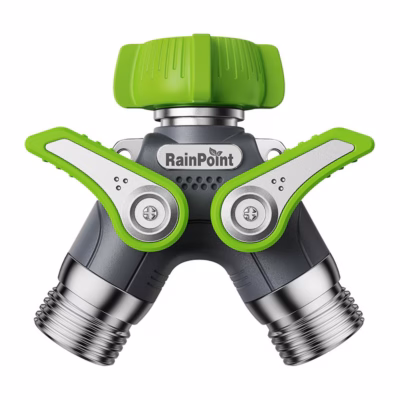 Aiavooliku jagaja 2-väljundiga, metallist, suur läbilase kuni 600 PSI – RainPoint