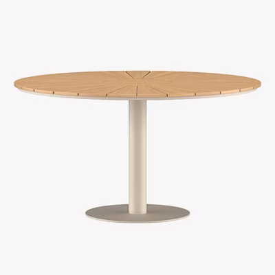 Croft ümar õuesöögilaud, beež alumiinium ja teak, ø120 cm - 6003-222