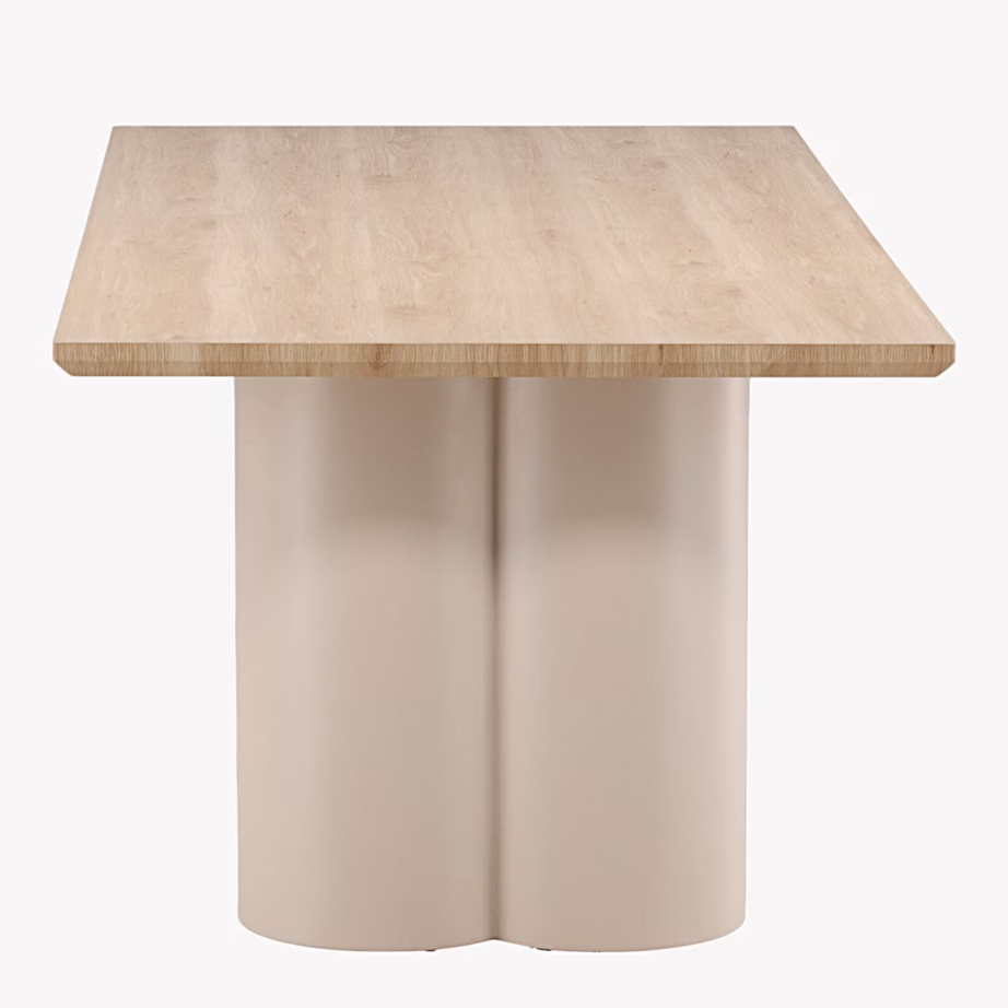 Ristkülikukujuline söögilaud Olivia, valge peitsiga, beežid jalad, 210×100 cm, 61131-222 – 4