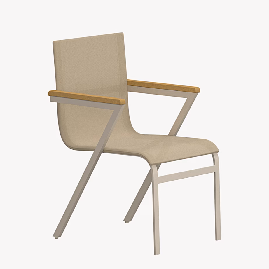 Mexico beež aiasöögitool alumiiniumraami ja tiigipuuga, 6183-222 – 2