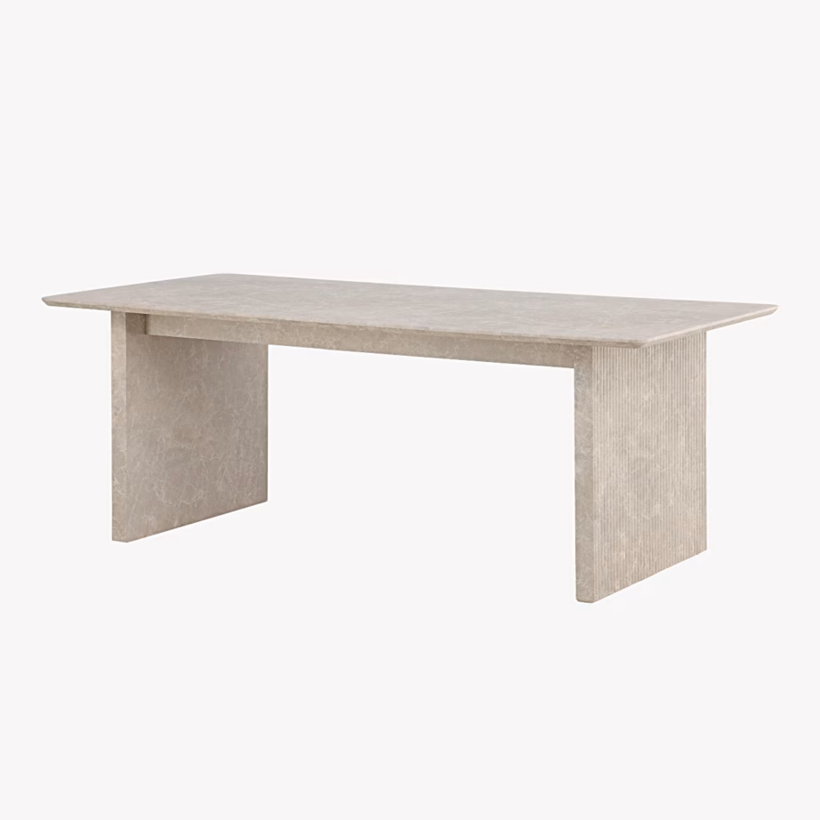 Ristkülikukujuline söögilaud Vail, beež marmormuster, 200×100 cm, 61938-130 – 2