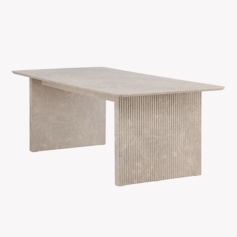 Ristkülikukujuline söögilaud Vail, beež marmormuster, 200×100 cm, 61938-130 – 3